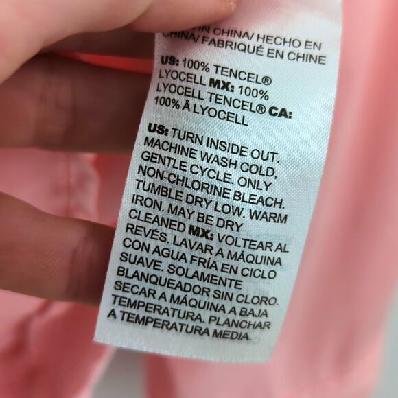 Chicos Top Womens 4 Pink Button Up Coastal Cowgirl Nautical Preppy Western Sheer - Picture 10 of 10